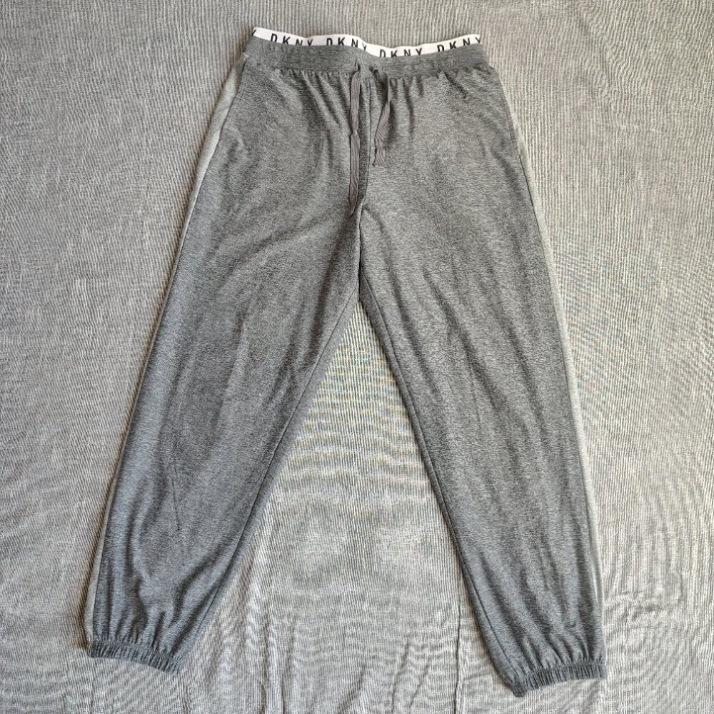 DKNY Donna Karon Pajama Pants‎ Womens Gray Heathered Jersey Knit Jogger